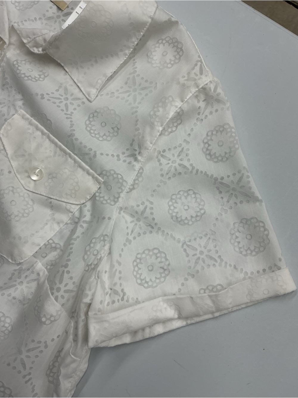 Alfred Dunner White Eyelet Short-Sleeve Button-Down Shirt - Picture 7 of 10